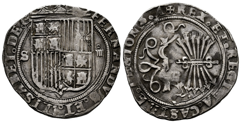 Catholic Kings (1474-1504). 4 reales. Sevilla. (Cal-564). Ag. 13,61 g. "Square d...