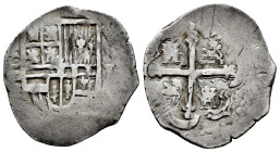 Philip II (1556-1598). 1 real. ND (1572-1589). Mexico. (Cal-231). Ag. 3,39 g. Shield between M/F - I. Choice F. Est...60,00. 

Spanish Description: ...