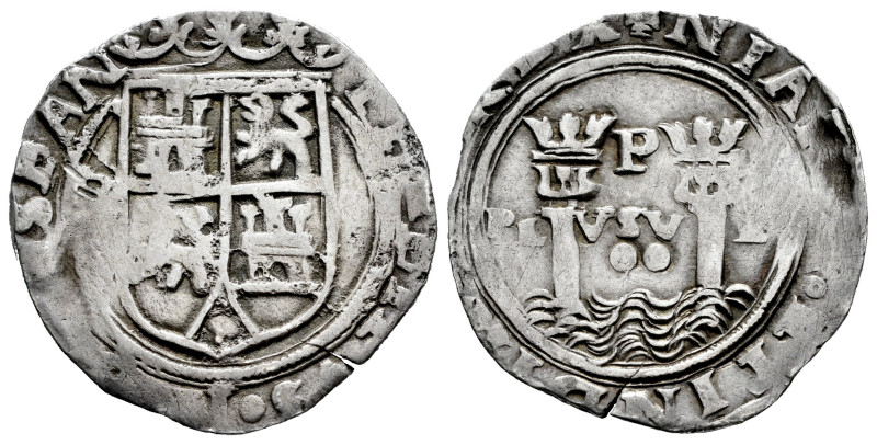 Philip II (1556-1598). 2 reales. ND (1568-70). Lima. R. (Cal-333). Ag. 6,76 g. P...