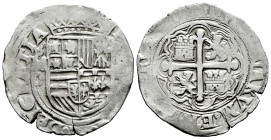 Philip II (1556-1598). 4 reales. ND (1572-89). Mexico. O. (Cal-505). Ag. 13,67 g. Mintmark and assayer on the left, value on the right. Very scarce. V...