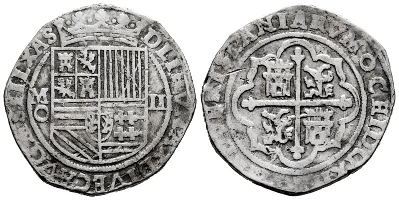 Philip II (1556-1598). 4 reales. Mexico. O. (Cal-505, similar). Ag. 14,03 g. Con...