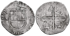Philip II (1556-1598). 8 reales. ND. Sevilla. (Cal-720). (Jarabo-Sanahuja-A557). Ag. 27,02 g. "Square d" assayer on reverse. VF. Est...350,00. 

Spa...