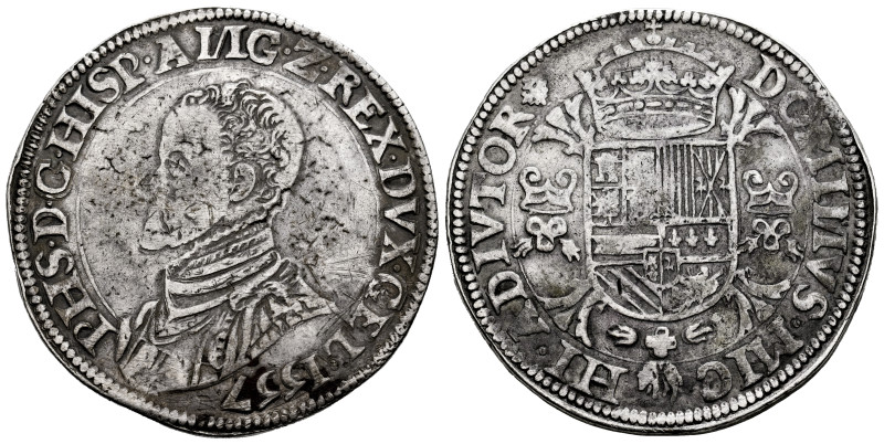 Philip II (1556-1598). 1 escudo felipe. 1557. Nimega. (Tauler-1178). (Vti-1177)....