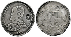 Philip II (1556-1598). 1 escudo felipe. 1557. Nimega. (Tauler-1178 var). (Vanhoudt-253.NIJ). (Vti-1177 var). Ag. 28,92 g. With the title of King of En...