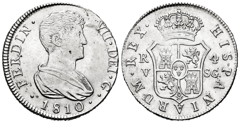 Ferdinand VII (1808-1833). 4 reales. 1810. Valencia. SG. (Cal-1143). Ag. 13,37 g...