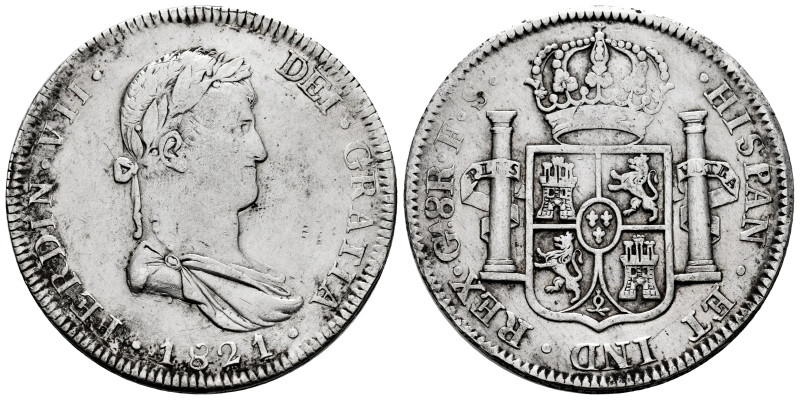 Ferdinand VII (1808-1833). 8 reales. 1821. Guadalajara. (Cal-1210). Ag. 26,80 g....