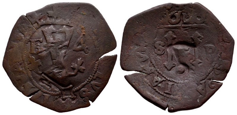 Philip III (1598-1621). 2 maravedis. (Cal-84). (Yanko-KPV6.0). Anv.: Y crowned b...