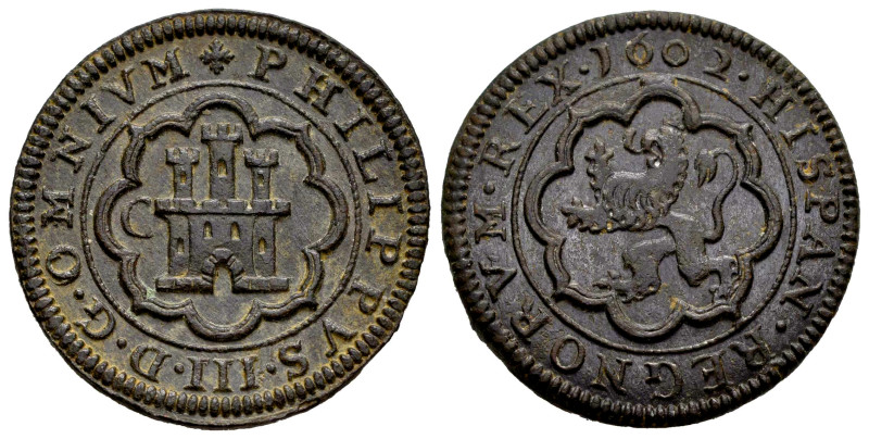 Philip III (1598-1621). 4 maravedis. 1602. Segovia. C. (Cal-255). Ae. 6,10 g. A ...