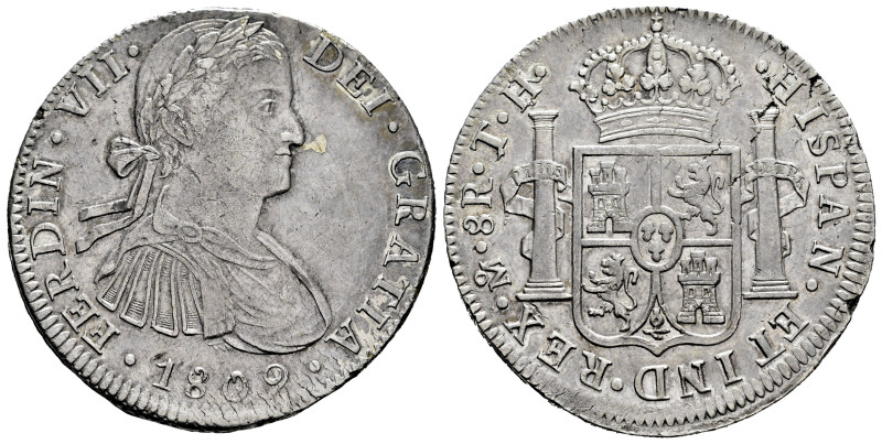 Ferdinand VII (1808-1833). 8 reales. 1809. Mexico. TH. (Cal-1308). Ag. 26,85 g. ...