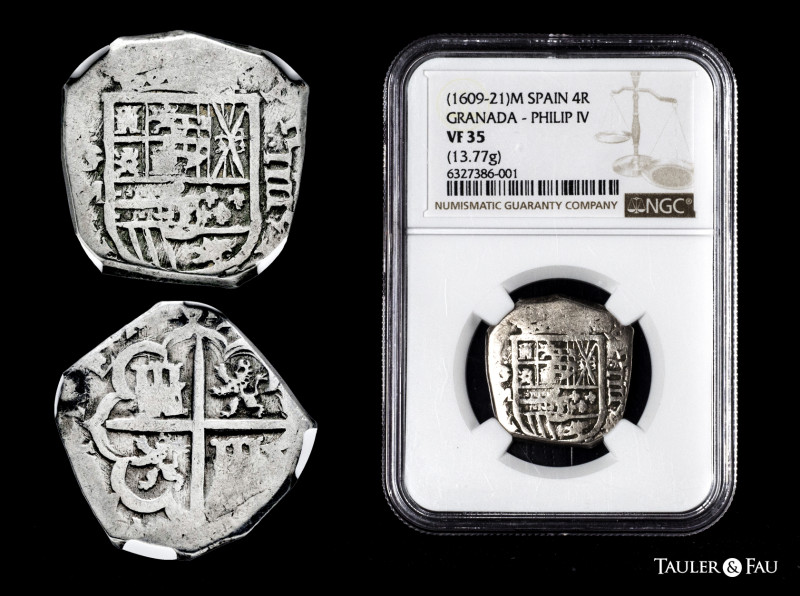 Philip III (1598-1621). 4 reales. (1609-21). Granada. (Cal-tipo 141). Ag. 13,77 ...