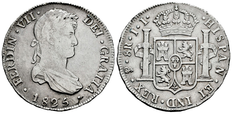 Ferdinand VII (1808-1833). 8 reales. 1825. Potosi. JL. (Cal-1394). Ag. 26,61 g. ...