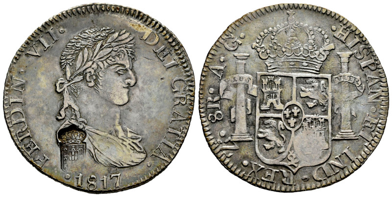 Ferdinand VII (1808-1833). 8 reales. 1817. Zacatecas. AG. (Cal-1458). Ag. 26,01 ...