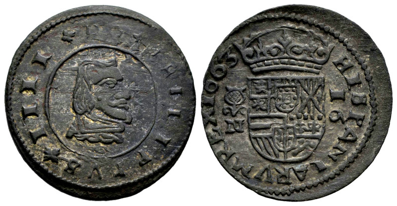 Philip IV (1621-1665). 16 maravedis. 1663. Granada. N. (Cal-463). (Jarabo-Sanahu...