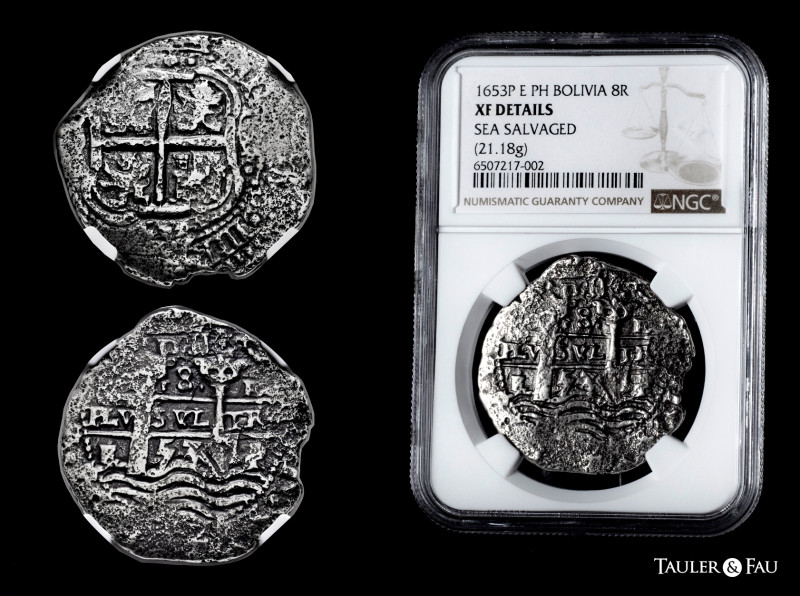 Philip IV (1621-1665). 8 reales. 1653. Potosi. E. (Cal-1412). Ag. 21,18 g. PH be...