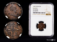 Elizabeth II (1833-1868). 2 maravedis. 1849. Segovia. (Cal-61). Ae. Slabbed by NGC as AU 58 BN. NGC-AU. Est...60,00. 

Spanish Description: Isabel I...