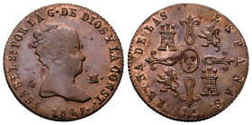 Elizabeth II (1833-1868). 4 maravedis. 1847. Jubia. (Cal-73). Ae. 5,23 g. It retains some minor luster. XF. Est...80,00. 

Spanish Description: Isab...