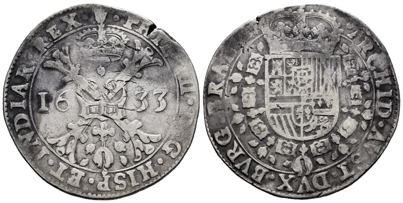 Philip IV (1621-1665). 1 patagon. 1633. Antwerpen. (Tauler-2567). (Vti-938). (Va...