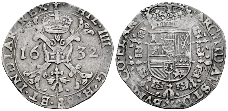 Philip IV (1621-1665). 1 patagon. 1632. Bruges. (Tauler-2663). (Vanhoudt-645 BG)...