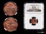 Elizabeth II (1833-1868). Decima de real. 1853. Segovia. (Cal-146). Ae. Slabbed by NGC as MS 64 RB. Very scarce in this grade. NGC-MS. Est...150,00. ...