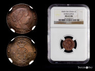 Elizabeth II (1833-1868). 1 centimo de escudo. 1868. Barcelona. OM. (Cal-201). Ae. Slabbed by NGC as MS 63 BN. (Top Pop), the finest known in the NGC ...