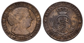 Elizabeth II (1833-1868). 1 centimo de escudo. 1868. Sevilla. OM. (Cal-229). Ae. 2,47 g. Choice VF. Est...18,00. 

Spanish Description: Isabel II (1...