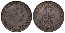 Elizabeth II (1833-1868). 2 1/2 centimos de escudo. 1868. Barcelona. (Cal-233). Ae. 6,30 g. VF. Est...25,00. 

Spanish Description: Isabel II (1833-...
