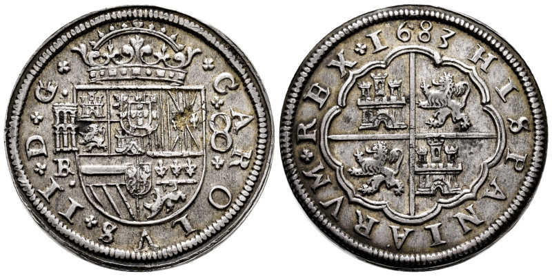 Charles II (1665-1700). 8 reales. 1683. Segovia. BR. (Cal-767). (Jarabo-Sanahuja...