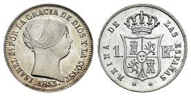 Elizabeth II (1833-1868). 1 real. 1853. Barcelona. (Cal-276). Ag. 1,36 g. Plenty of original luster. Magnificent piece. Ex Soler y Llach lot 408 (18.1...