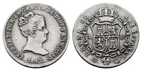 Elizabeth II (1833-1868). 1 real. 1842. Madrid. CL. (Cal-295). Ag. 1,46 g. Cleaned. Scarce. Choice VF. Est...150,00. 

Spanish Description: Isabel I...