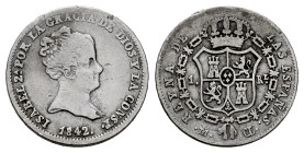 Elizabeth II (1833-1868). 1 real. 1842. Madrid. CL. (Cal-295). Ag. 1,46 g. Minor nick on edge. Scarce. Almost VF/Almost XF. Est...35,00. 

Spanish D...