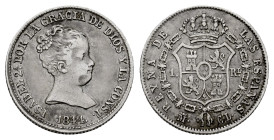 Elizabeth II (1833-1868). 1 real. 1844. Madrid. CL. (Cal-297). Ag. 1,49 g. Knock on obverse. Scarce. VF. Est...35,00. 

Spanish Description: Isabel ...