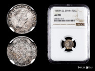 Elizabeth II (1833-1868). 1 real. 1848. Madrid. CL. (Cal-300). Ag. Slabbed by NGC as AU 58. It retains some luster. Est...150,00. 

Spanish Descript...