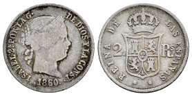 Elizabeth II (1833-1868). 2 reales. 1860. Sevilla. (Cal-399 var.). Ag. 2,55 g. The date seems to be rectified on another that we do not see clearly. R...