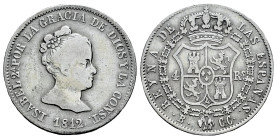 Elizabeth II (1833-1868). 4 reales. 1842. Barcelona. CC. (Cal-416). Ag. 5,57 g. Cleaned. Choice F/Almost VF. Est...35,00. 

Spanish Description: Isa...