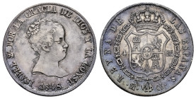 Elizabeth II (1833-1868). 4 reales. 1848. Madrid. CL. (Cal-453). Ag. 5,28 g. Lightly toned. Scratches. Choice VF. Est...75,00. 

Spanish Description...