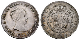 Elizabeth II (1833-1868). 4 reales. 1849. Madrid. CL. (Cal-454). Ag. 5,20 g. Beautiful tone. Hairline. It retains some minor luster. Almost XF. Est......