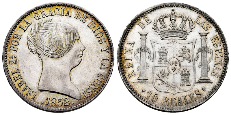 Elizabeth II (1833-1868). 10 reales. 1852. Madrid. (Cal-526). Ag. 13,07 g. Origi...