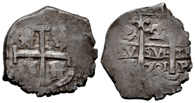 Philip V (1700-1746). 2 reales. 1701. Potosi. (Y). (Cal-875). Ag. 6,17 g. Almost...