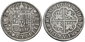 Philip V (1700-1746). 4 reales. 1734. Madrid. JF. (Cal-1064). Ag. 13,05 g. VF/Almost VF. Est...250,00. 

Spanish Description: Felipe V (1700-1746). ...