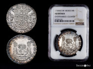 Philip V (1700-1746). 8 reales. 1738. Mexico. MF. (Cal-1449). Ag. 26,59 g. Well struck. Chop mark on obverse. Scratch on reverse. Cleaned. Slabbed by ...