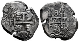 Philip V (1700-1746). 8 reales. 1745. Potosi. q. (Cal-1588). Ag. 26,76 g. VF. Est...300,00. 

Spanish Description: Felipe V (1700-1746). 8 reales. 1...