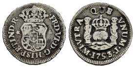 Ferdinand VI (1746-1759). 1/2 real. 1753/2. Lima. J. (Cal-51). Ag. 1,62 g. Overdate. Very rare. Choice F/Almost VF. Est...150,00. 

Spanish Descript...