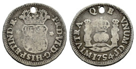 Ferdinand VI (1746-1759). 1/2 real. 1754. Lima. JD. (Cal-53). Ag. 1,58 g. Hole at 12 o´clock. Scarce. Almost VF. Est...40,00. 

Spanish Description:...