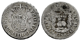 Ferdinand VI (1746-1759). 1/2 real. 1758. Lima. JM. (Cal-61). Ag. 1,57 g. Scratches. Choice F. Est...30,00. 

Spanish Description: Fernando VI (1746...