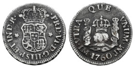 Ferdinand VI (1746-1759). 1/2 real. 1760. Lima. JM. (Cal-64). Ag. 1,68 g. Toned. VF. Est...90,00. 

Spanish Description: Fernando VI (1746-1759). 1/...