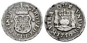 Ferdinand VI (1746-1759). 1/2 real. 1750. Mexico. M. (Cal-83). Ag. 1,63 g. VF. Est...70,00. 

Spanish Description: Fernando VI (1746-1759). 1/2 real...
