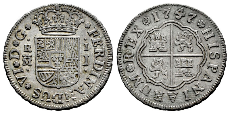 Ferdinand VI (1746-1759). 1 real. 1747/6. Madrid. J. (Cal-168). Ag. 2,95 g. Over...