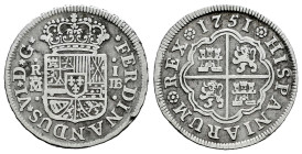 Ferdinand VI (1746-1759). 1 real. 1751. Madrid. JB. (Cal-175). Ag. 2,76 g. Almost VF/VF. Est...40,00. 

Spanish Description: Fernando VI (1746-1759)...