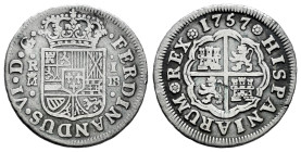 Ferdinand VI (1746-1759). 1 real. 1757. Madrid. JB. (Cal-182). Ag. 2,79 g. Almost VF. Est...35,00. 

Spanish Description: Fernando VI (1746-1759). 1...