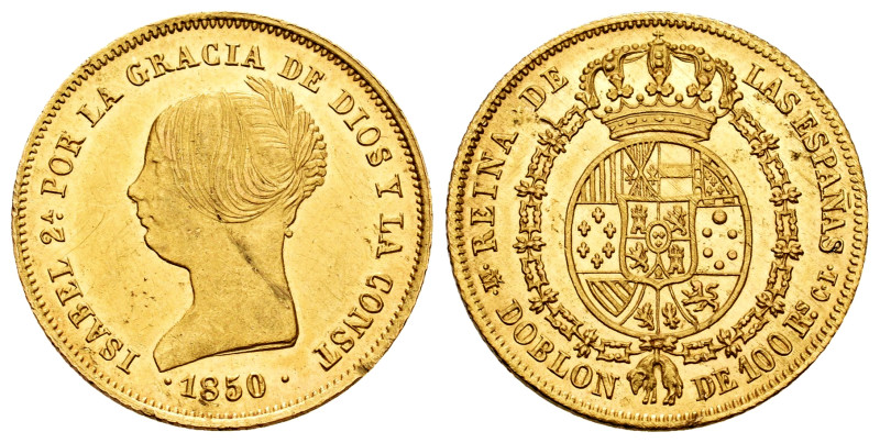 Elizabeth II (1833-1868). Doblon of 100 reales. 1850. Madrid. CL. (Cal-757). Au....